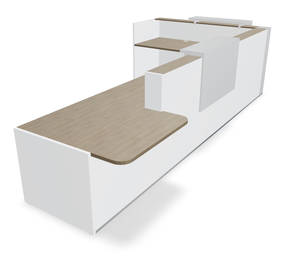 Tera 169" L-Shape Large Reception Desk w/Right 