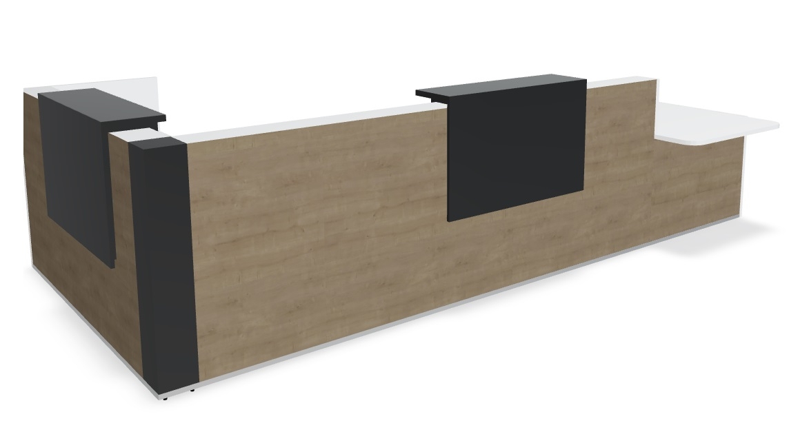 Tera 169" L-Shape Large Reception Desk w/Left Counter Top, ADA Compilance