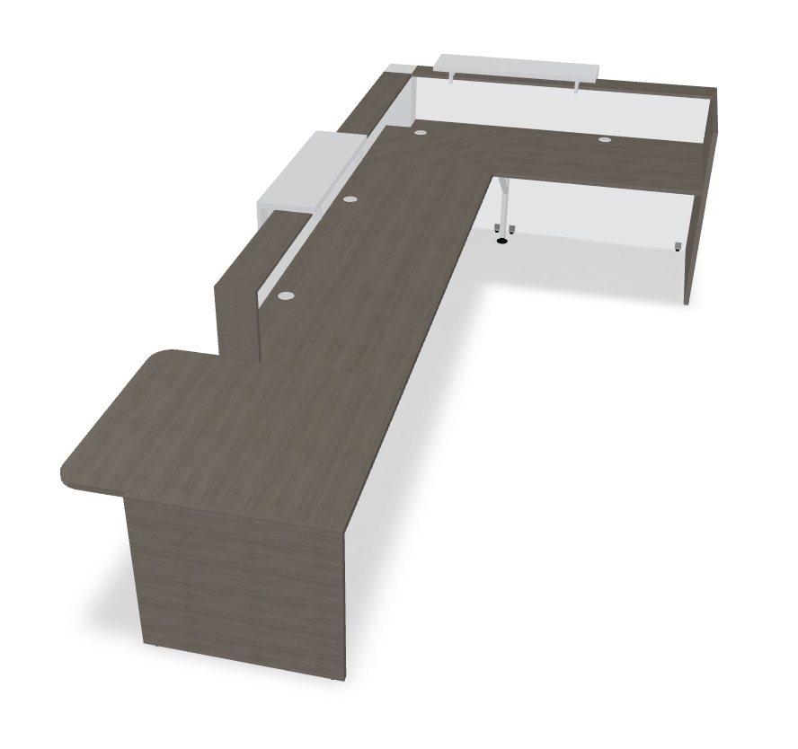 Tera 169" L-Shape Large Reception Desk w/Left Counter Top, ADA Compilance