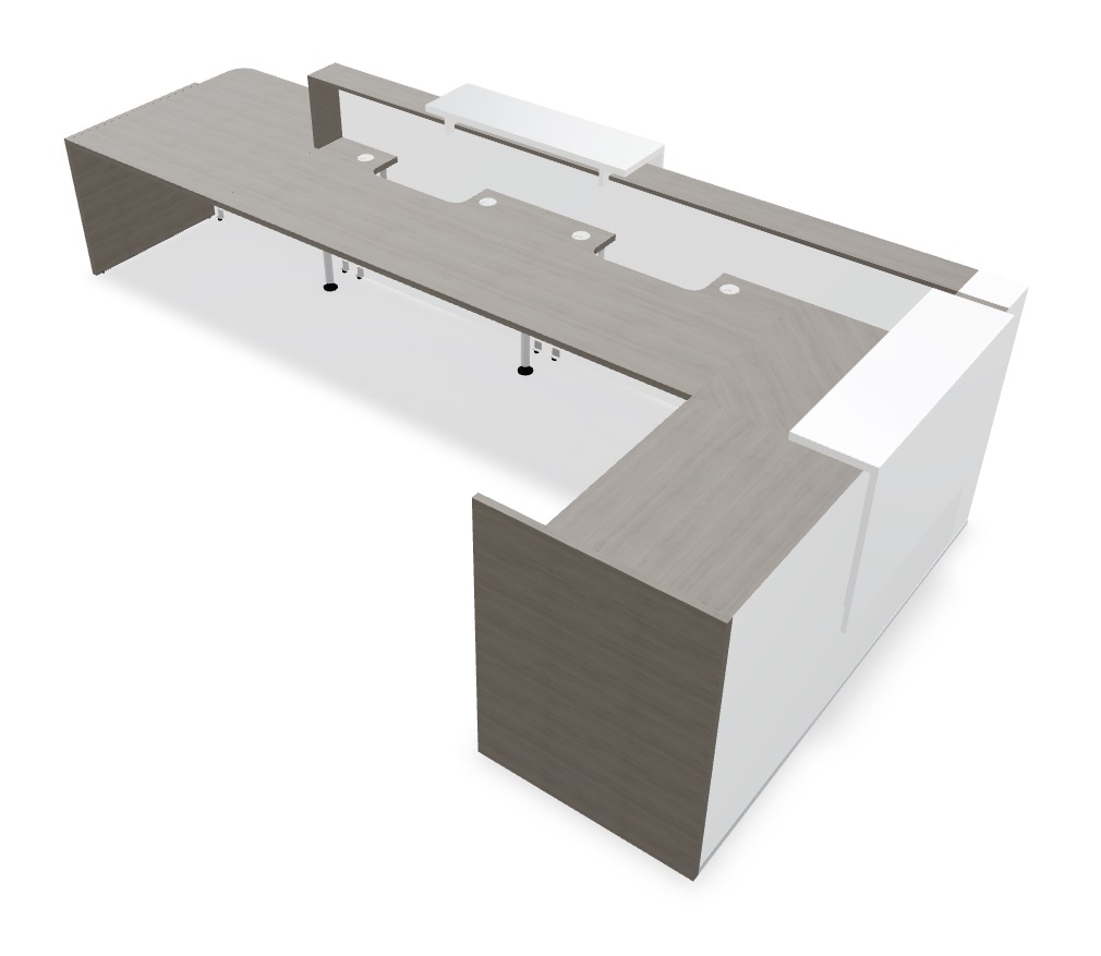 Tera 169" L-Shape Large Reception Desk w/Left Counter Top, ADA Compilance