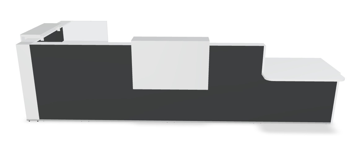 Tera 169" L-Shape Large Reception Desk w/Left Counter Top, ADA Compilance