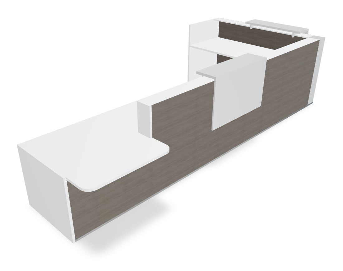Tera 169" L-Shape Large Reception Desk w/Right Counter Top MDD