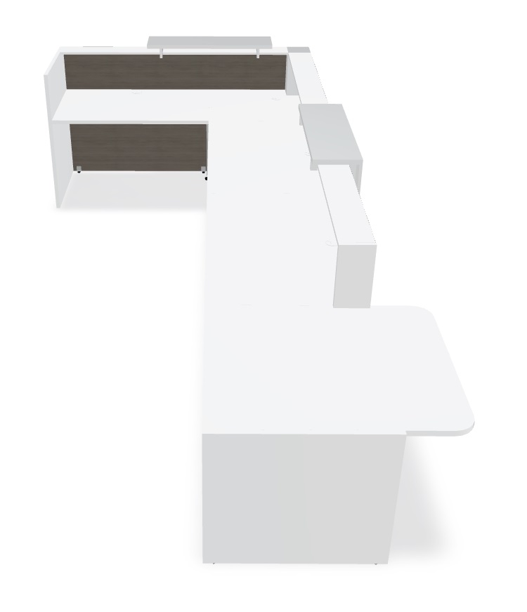 Modern L-Shaped Reception Desk with LED
