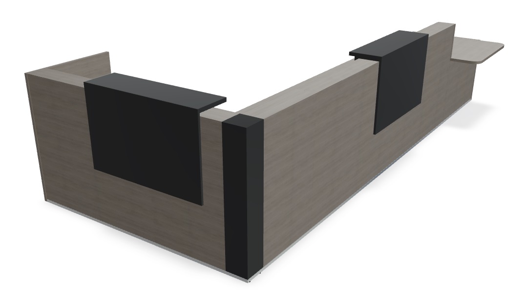 Tera 185" L-Shape Large Reception Desk w/Left Counter Top