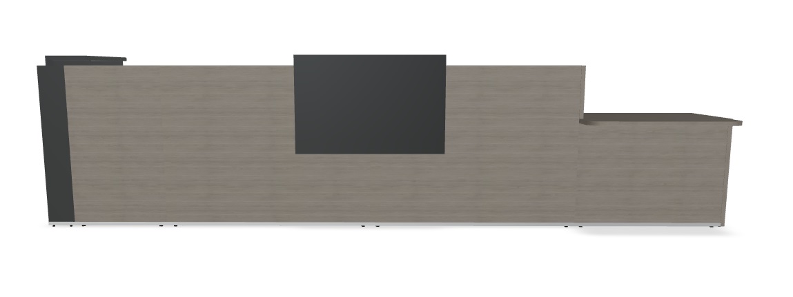 Tera 136" Straight Large Reception Desk w/Left Counter Top