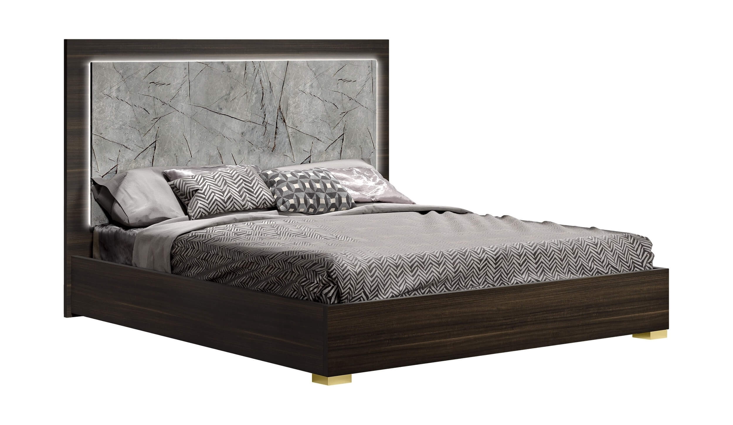 Travertine Premium Bed With LED