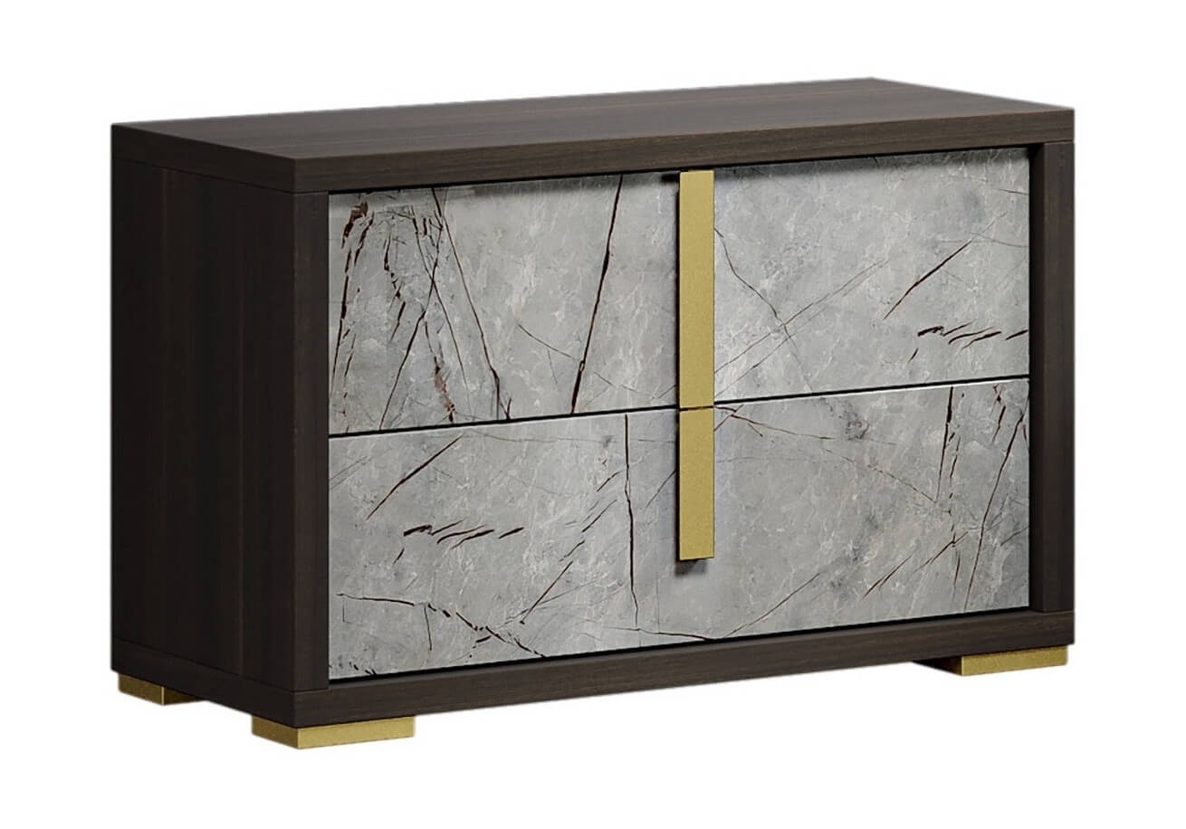 Travertine 22.5" Tall 2 Drawer Nightstand