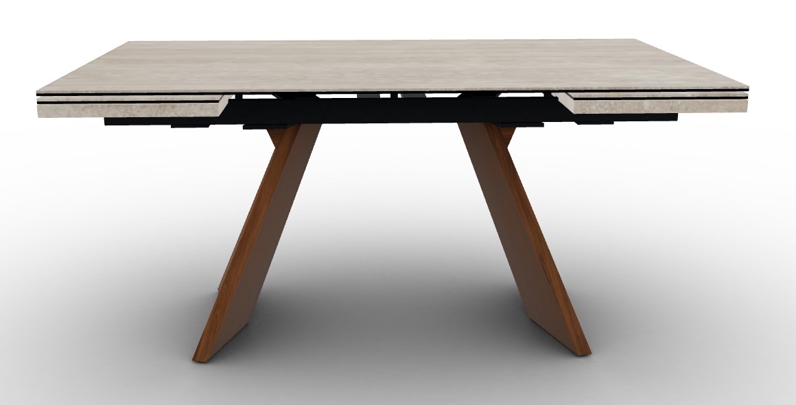 Icaro W63"-94.5" Rectangular Ceramic/Wood Veneer Extendable Dining Table
