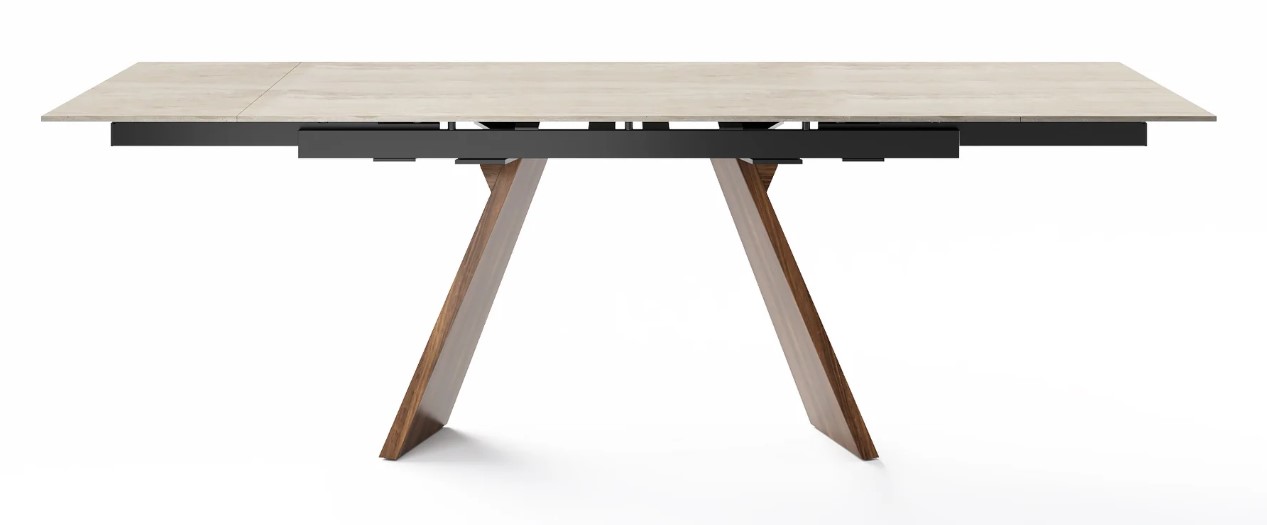 Icaro W63"-94.5" Rectangular Ceramic/Wood Veneer Extendable Dining Table