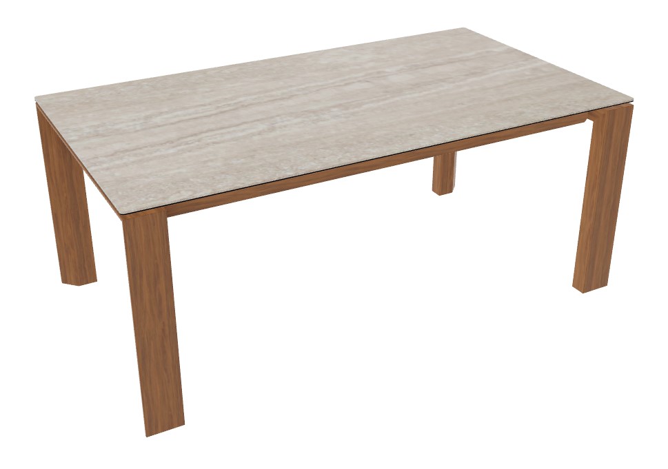 Omnia W70.9"-94.5" Rectangular Ceramic/Wood Veneer Extendable Dining Table