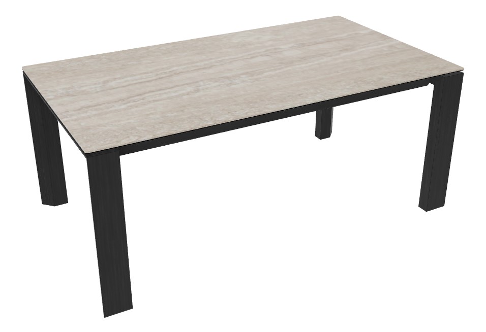 Omnia W70.9"-94.5" Rectangular Ceramic/Wood Veneer Extendable Dining Table