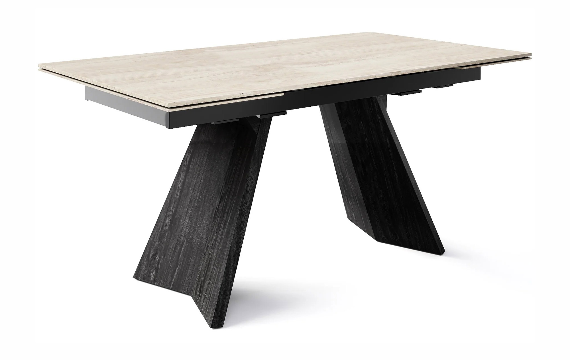Icaro W63"-94.5" Rectangular Ceramic/Wood Veneer Extendable Dining Table