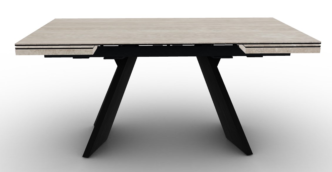 Icaro W63"-94.5" Rectangular Ceramic/Wood Veneer Extendable Dining Table