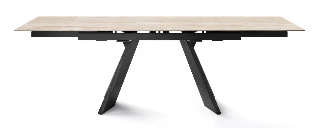 Icaro W63"-94.5" Rectangular Ceramic/Wood Veneer Extendable Dining Table