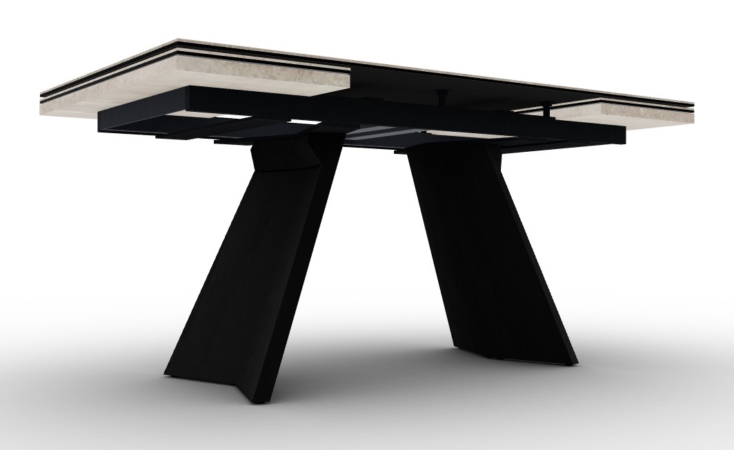 Icaro W63"-94.5" Rectangular Ceramic/Wood Veneer Extendable Dining Table