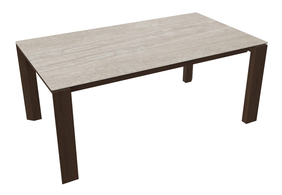 Omnia W70.9"-94.5" Rectangular Ceramic/Wood Veneer Extendable Dining Table