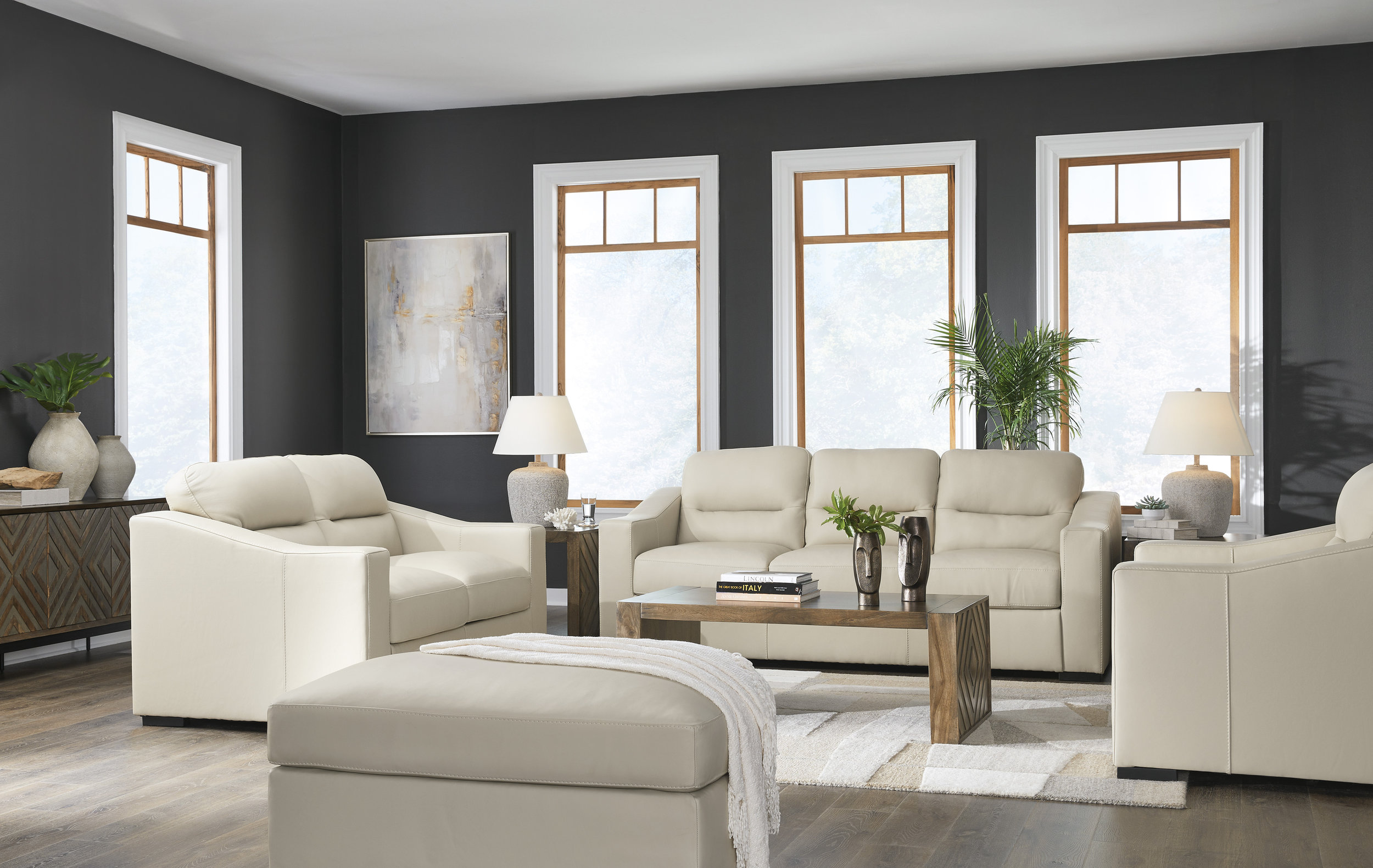 Treasure Trove Leather/Faux Leather Living Room Set