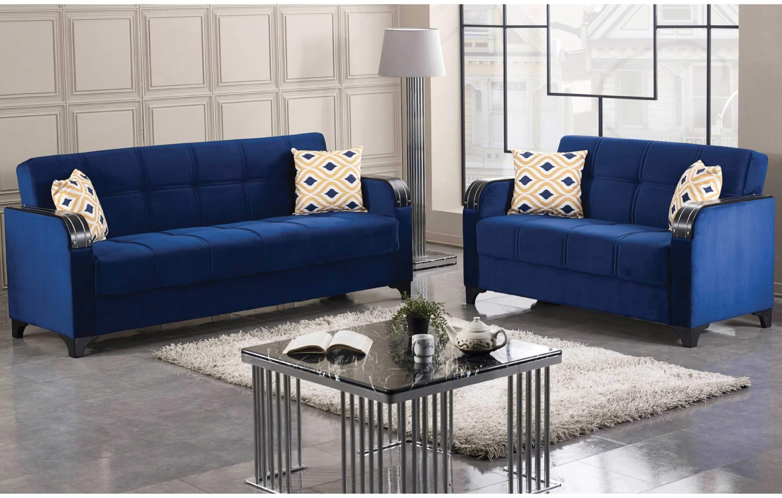 Trenton Fabric Storage Sleeper Loveseat