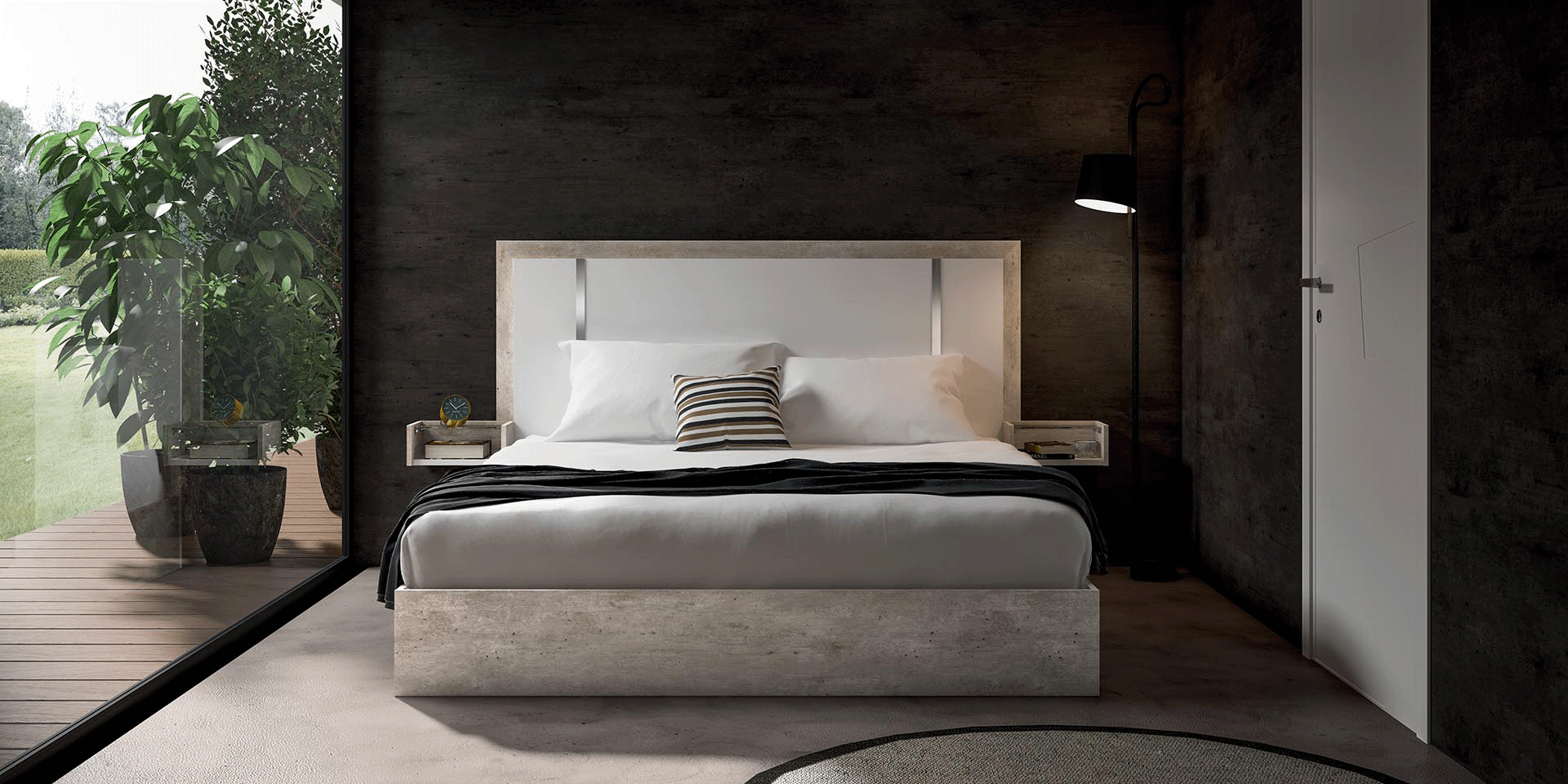 Treviso ESF Wood Veneer Platform Bedroom Set