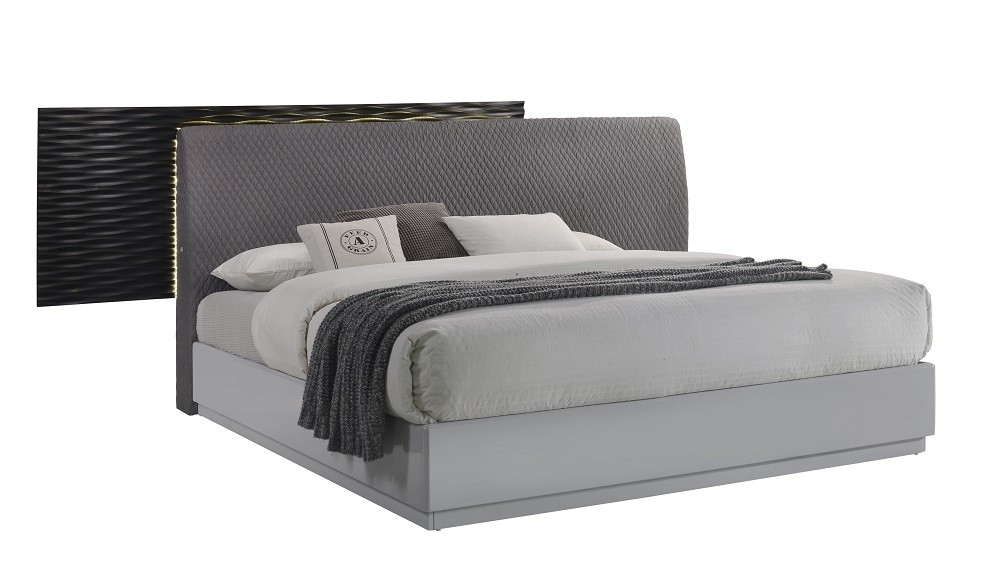 Tribeca Premium Upholstered Glossy Platform Bed