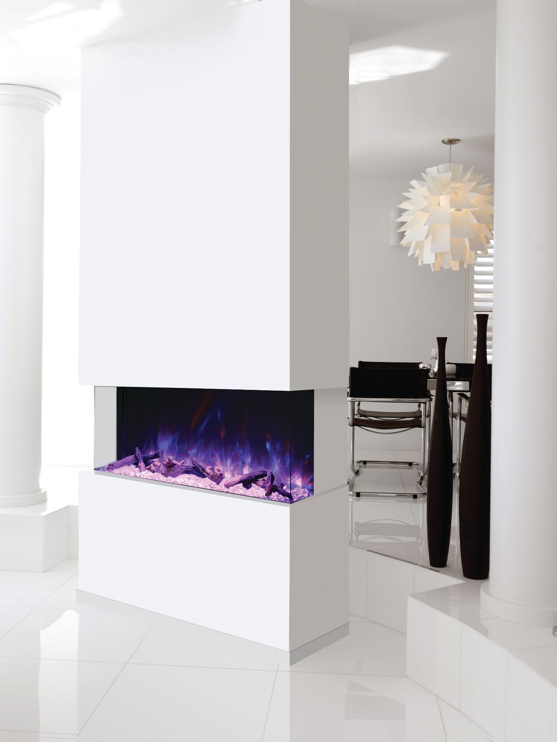 Tru View 50" 3-Sided Glass Electric Fireplace, Appliance Depth 14 1/4"