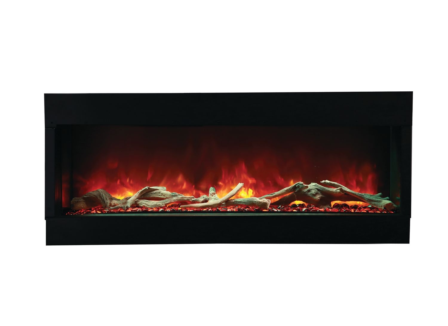 Tru View 60" 3-Sided Glass Electric Fireplace, Appliance Depth 13 3/4"