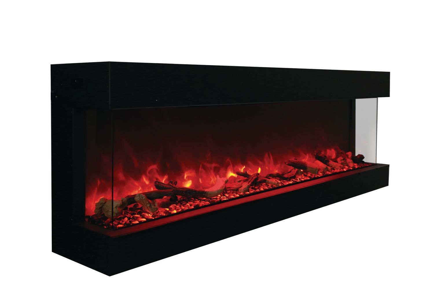 Tru View 72" 3-Sided Glass Electric Fireplace, Appliance Depth 14 1/4"