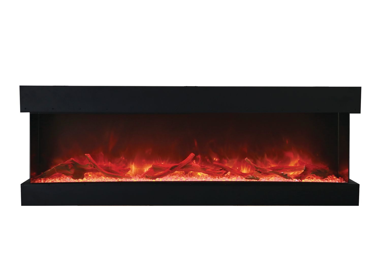 Tru View 3-Sided Glass Electric Fireplace, Appliance Depth 13 3/4"