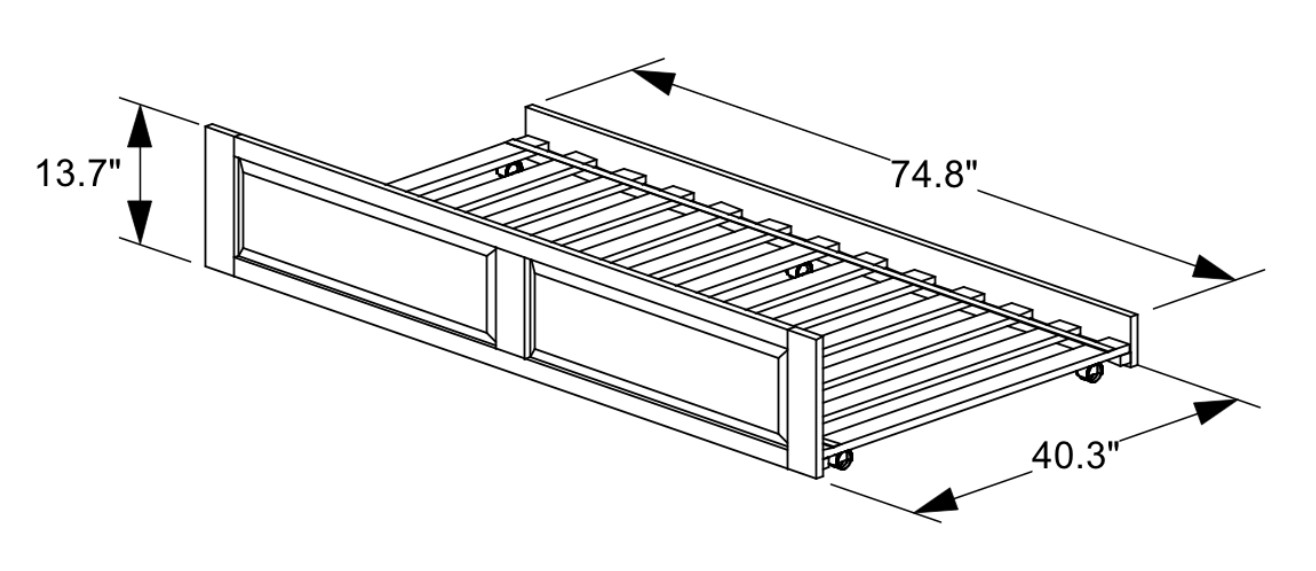 Peppermint Wood Bunk Bed, Twin/Twin Size