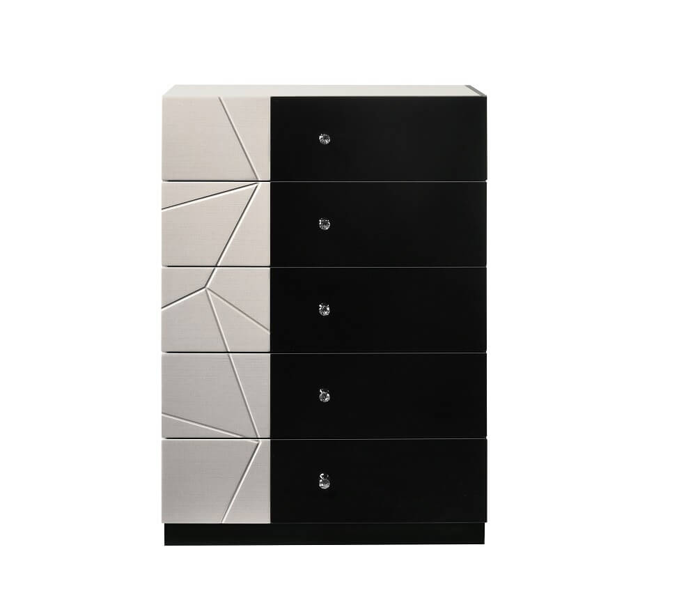 Turin Modern Lacquer LED Panel Bedroom Set