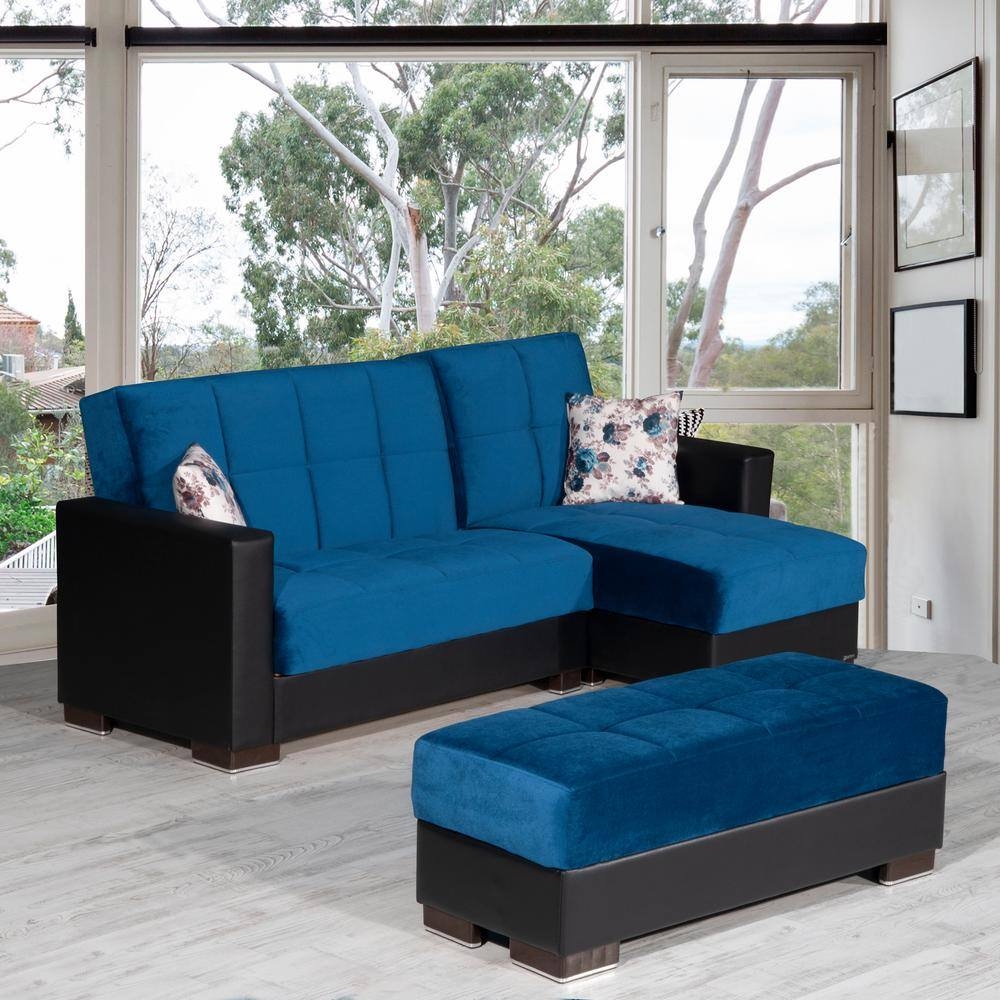 Armada Partial Leather 94" Wide Convertible Sectional