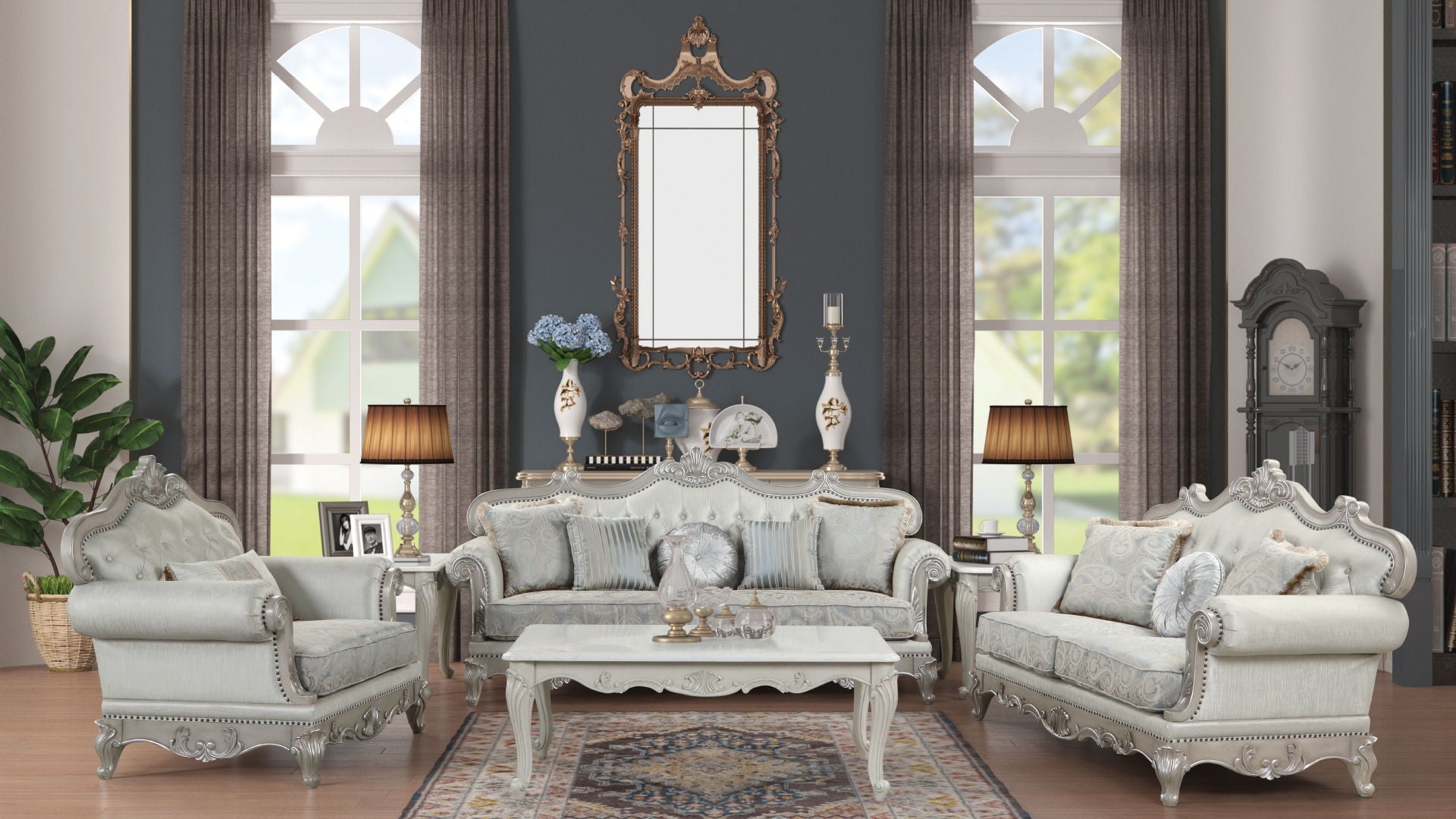 Tuscan Wood Veneer Rectangular Coffee Table