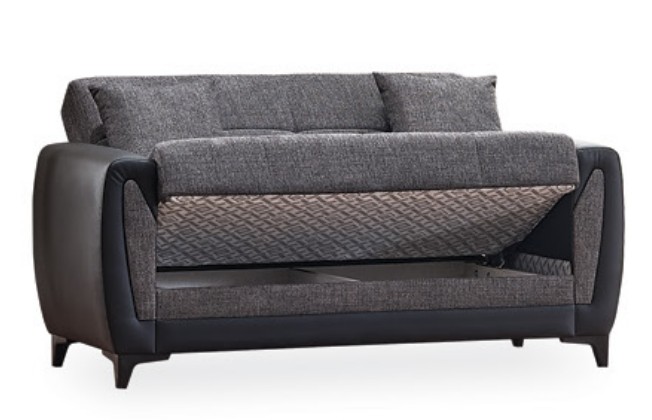 Tuxedo Polyester Convertible Storage Living Room Set