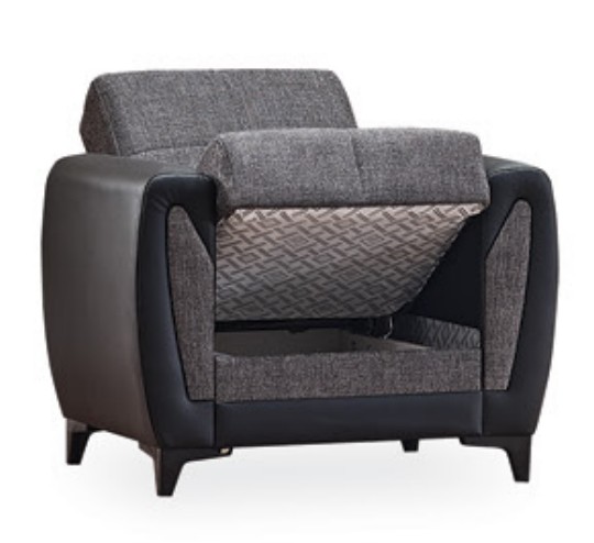 Tuxedo Polyester Convertible Storage Living Room Set