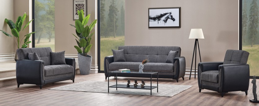 Tuxedo Polyester Convertible Storage Chair