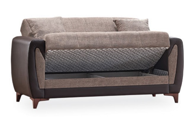 Tuxedo Polyester Convertible Storage Living Room Set