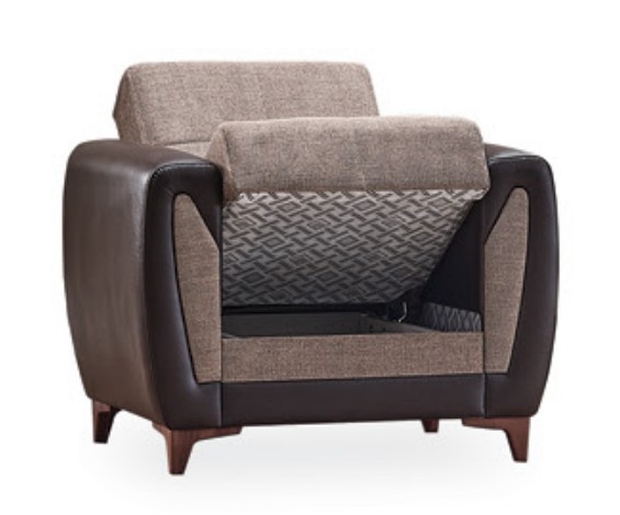 Tuxedo Polyester Convertible Storage Living Room Set