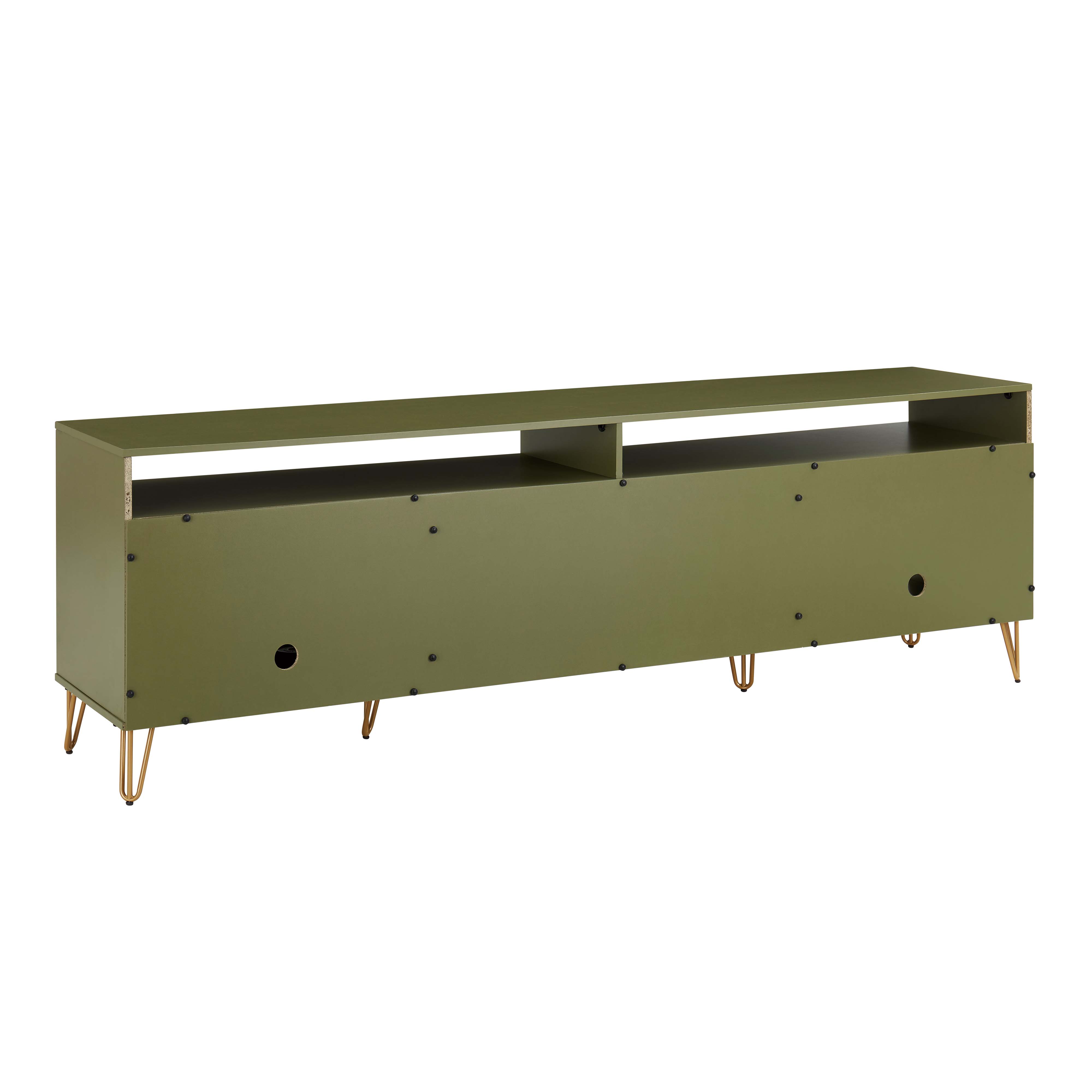 DUMBO 85-inch TV Stand w/6 Shelves & 2 Drawers 