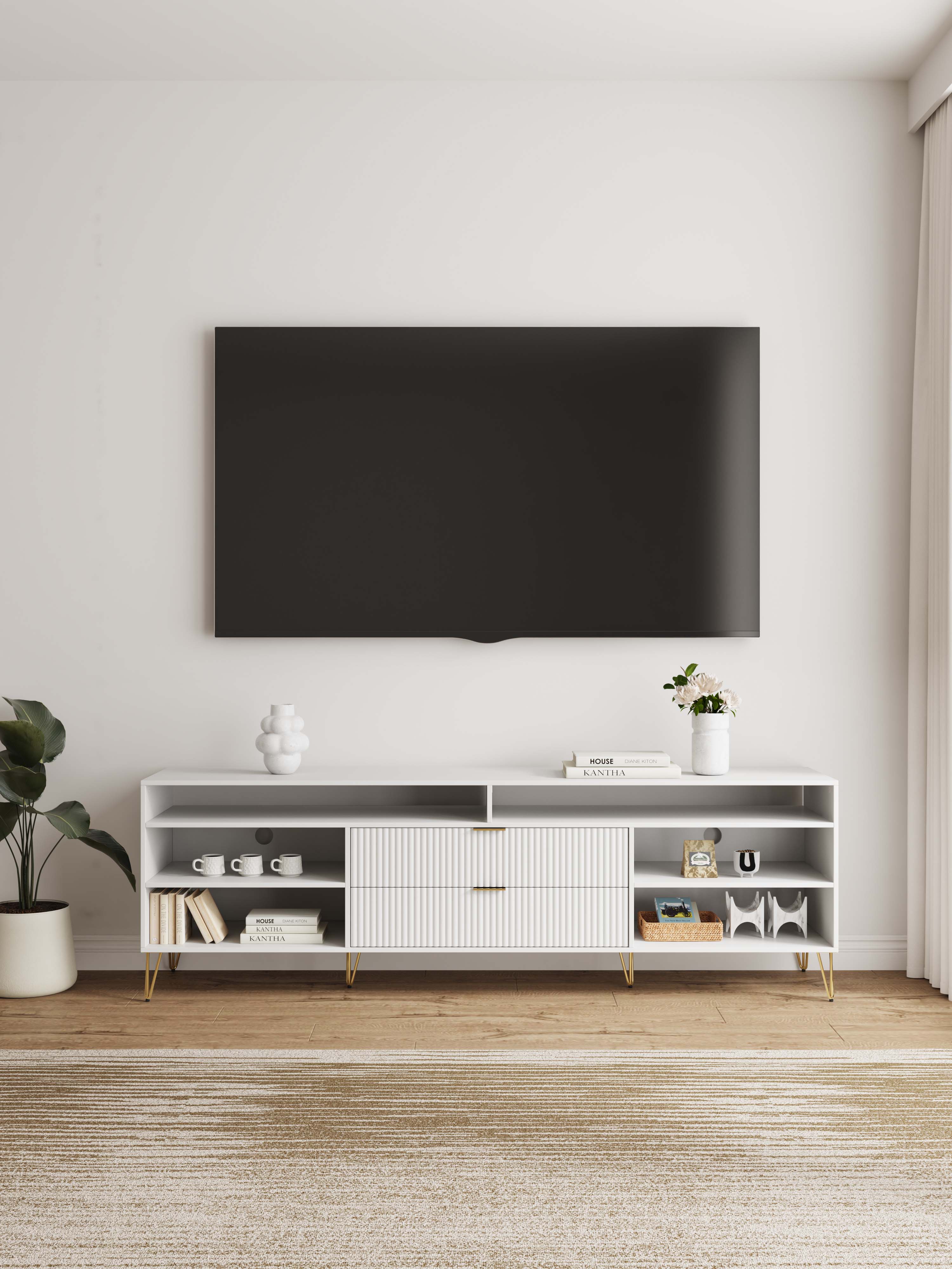 Dumbo 85" Fluted TV Stand