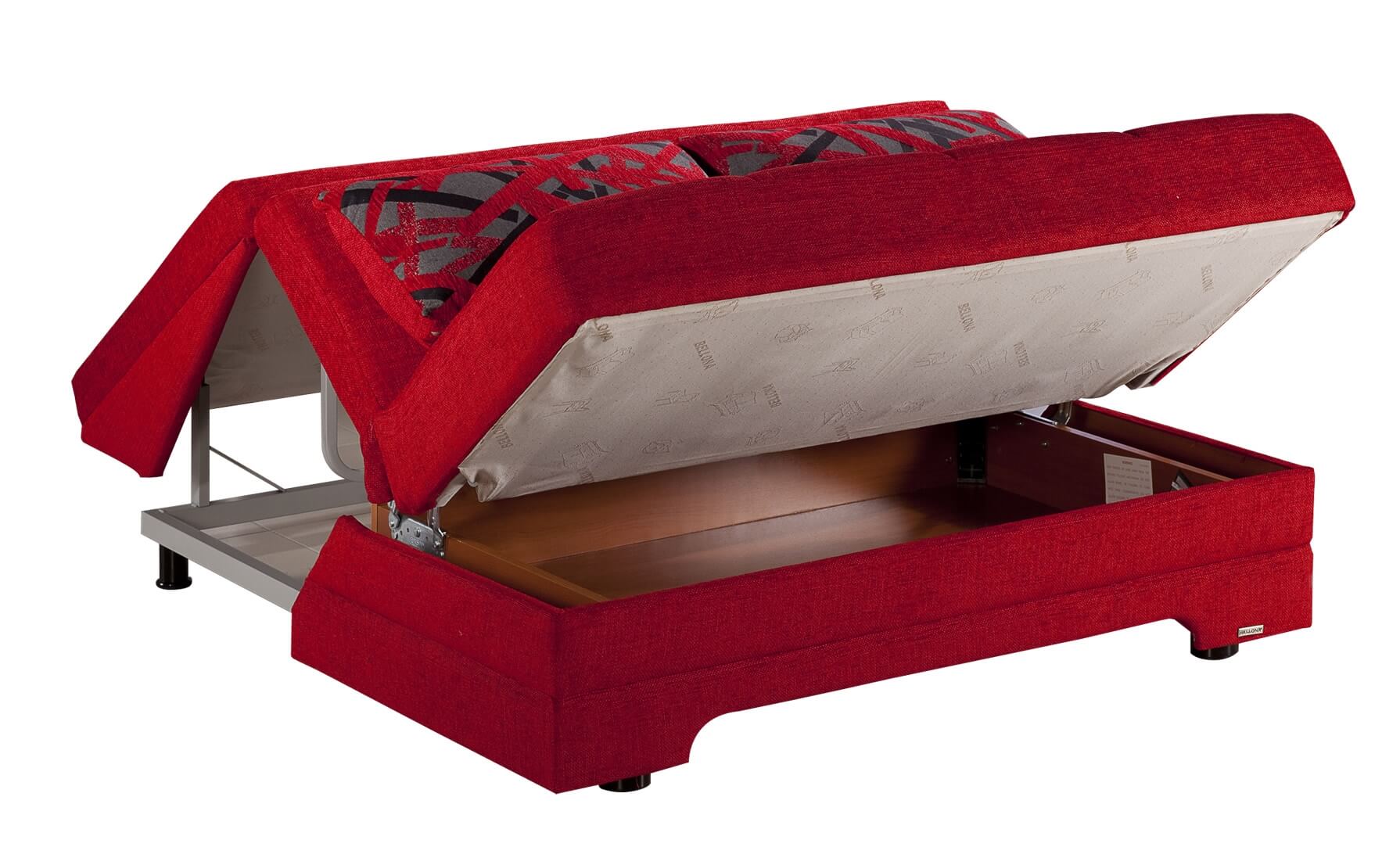 Twist Fabric Storage Sleeper Loveseat