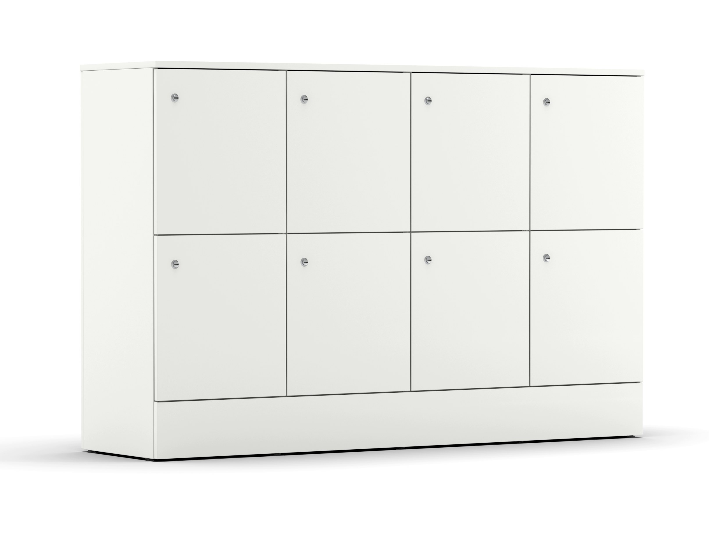 Actiu Locker S20 4x2 Office Storage w/Lock & Plinth in whites 