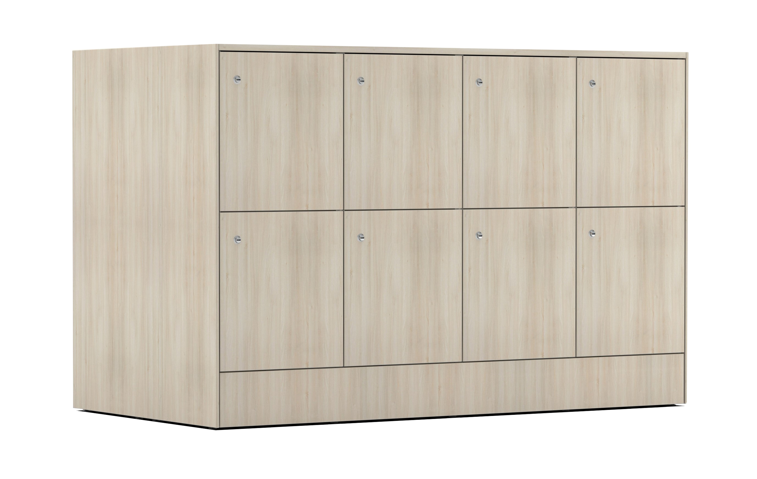 Actiu Locker S20 2-Sided 4x2 Office Storage w/Lock & Plinth