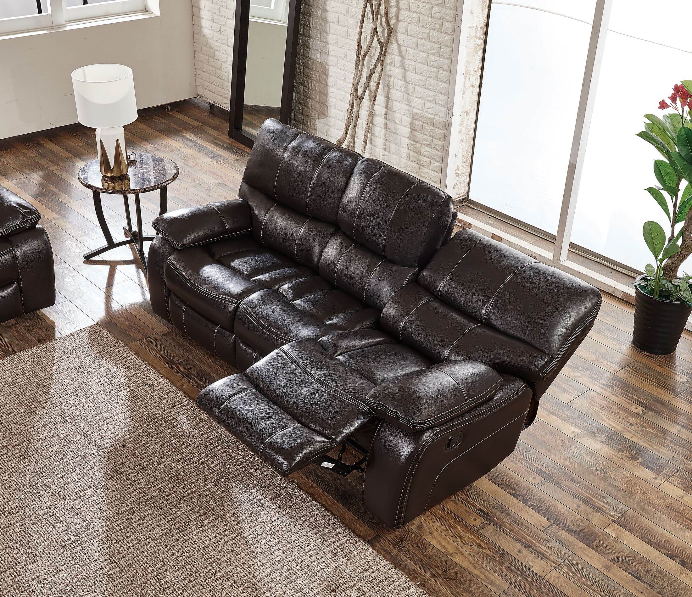 U0040 Leather Air Reclining Sofa