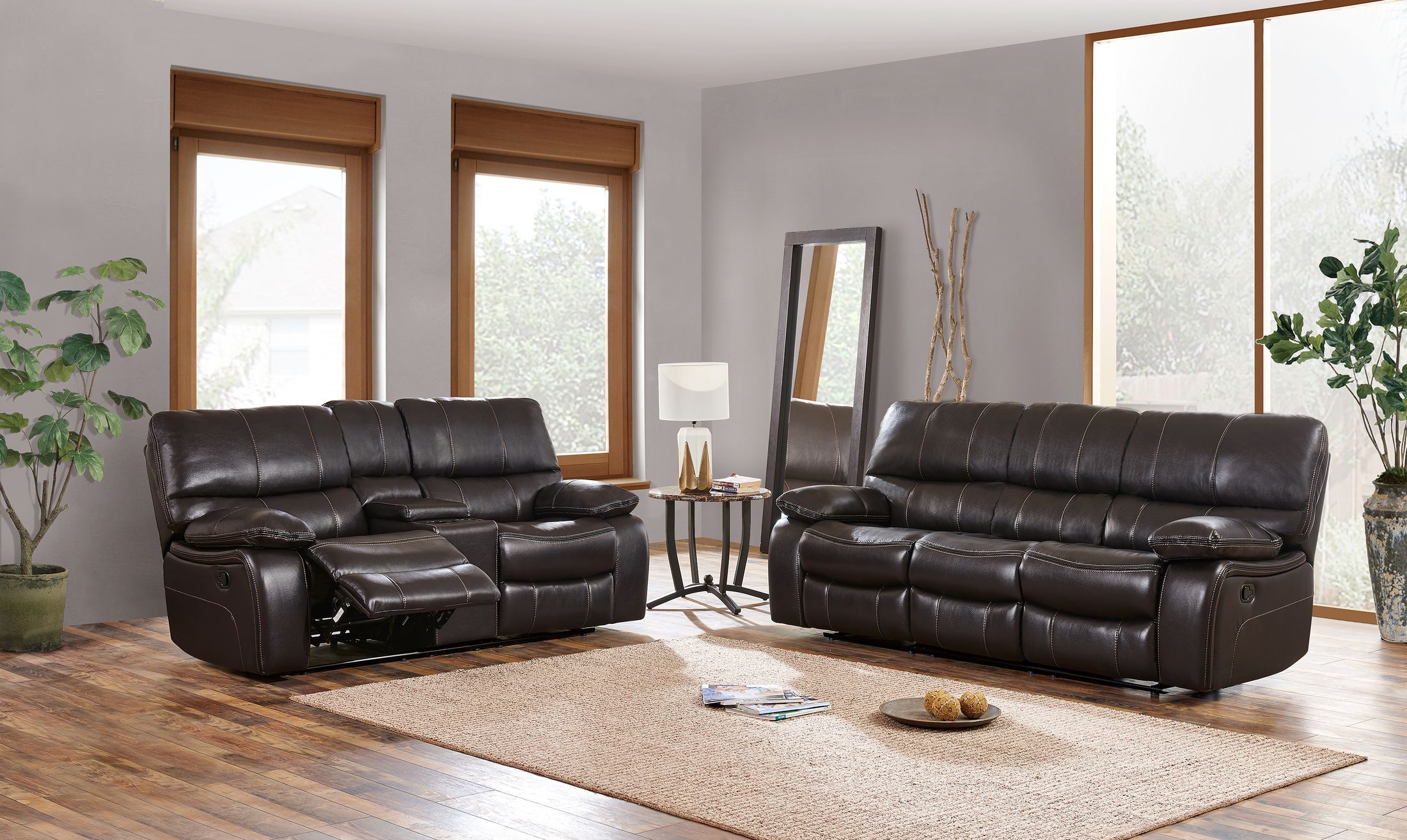 U0040 Leather Air Reclining Sofa