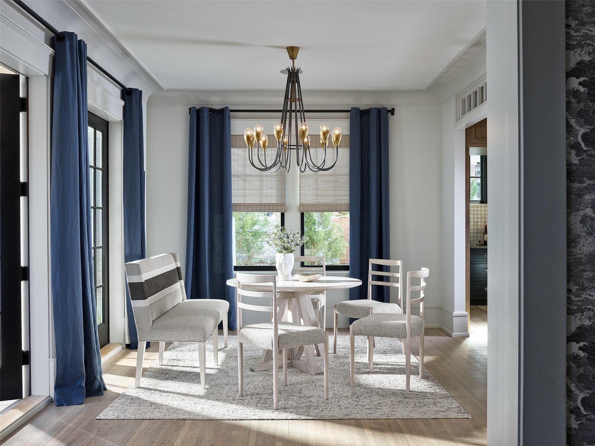 Peyton Fabric/Wood Banquette