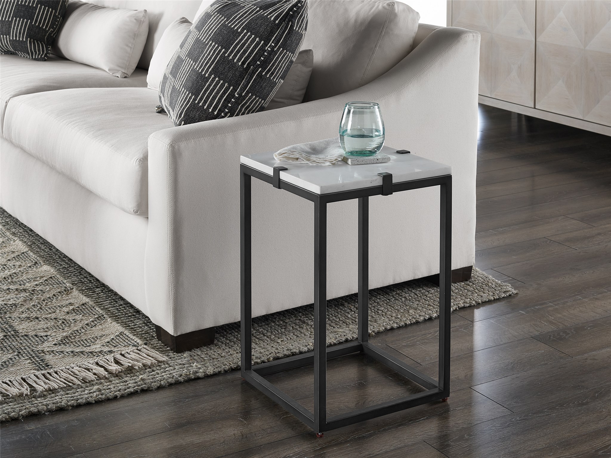 Archer Quartz/Metal Square Side Table