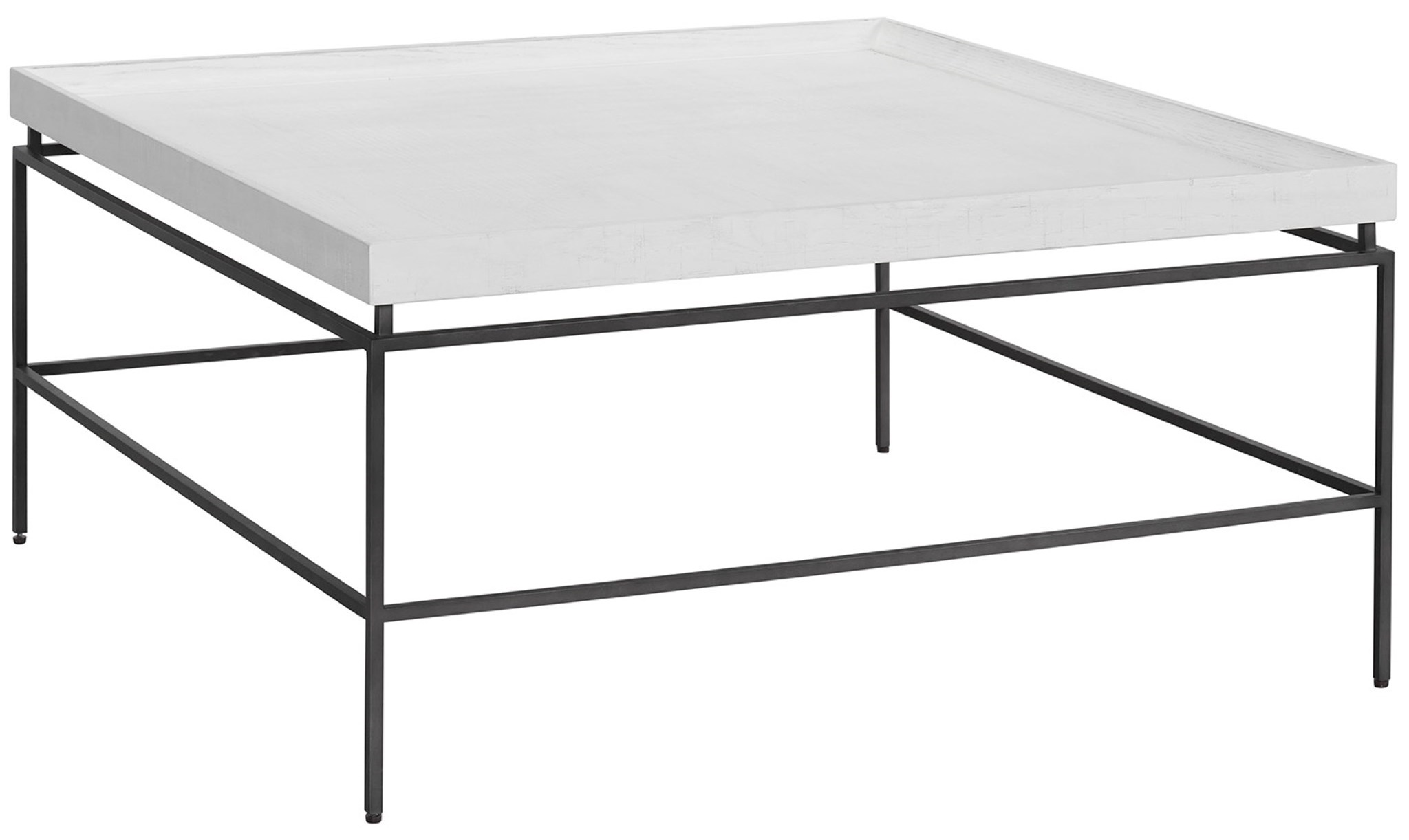 Galen Wood/Metal Sqaure Coffee Table