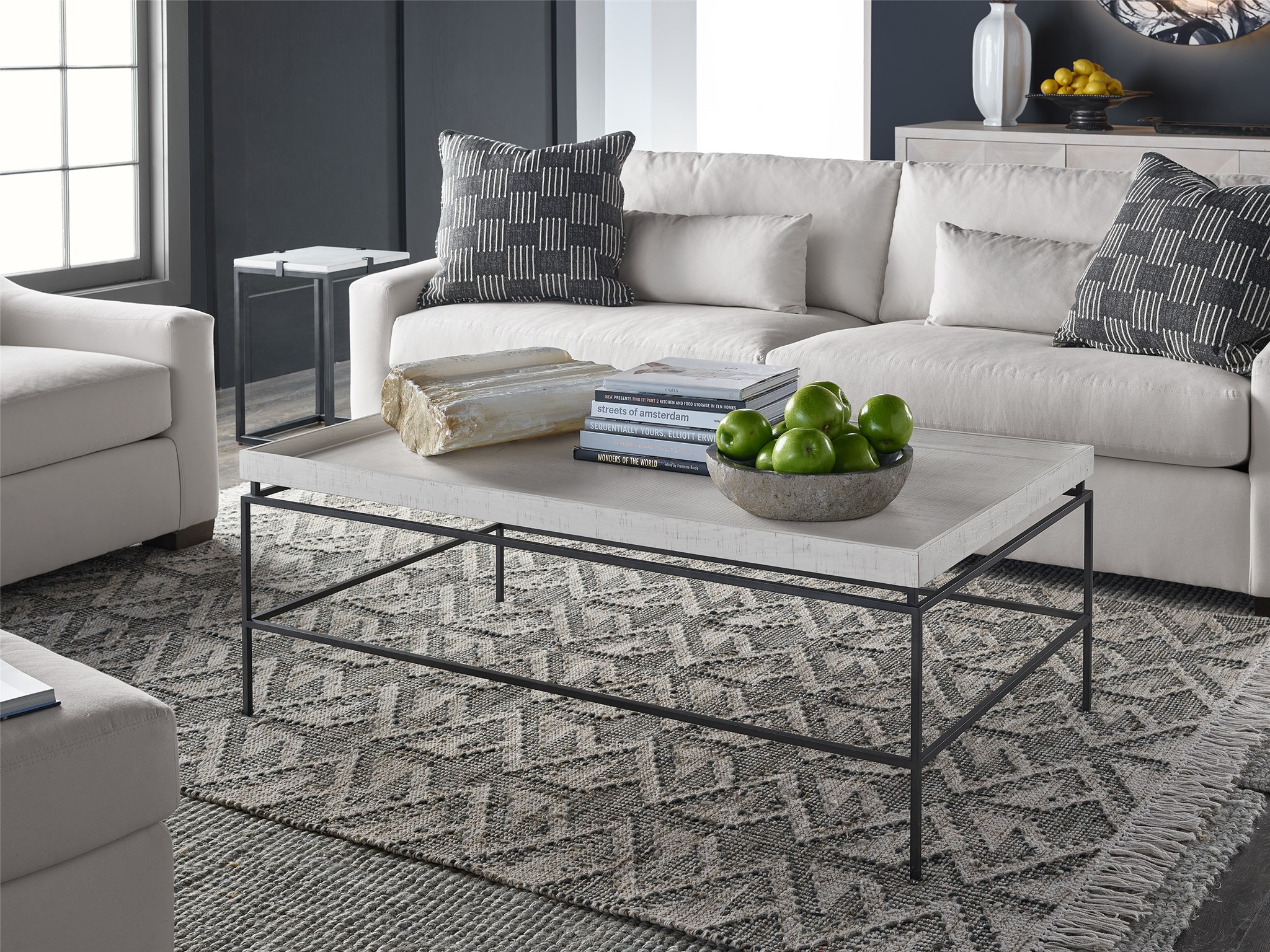 Preston Wood/Metal Rectangular Coffee Table