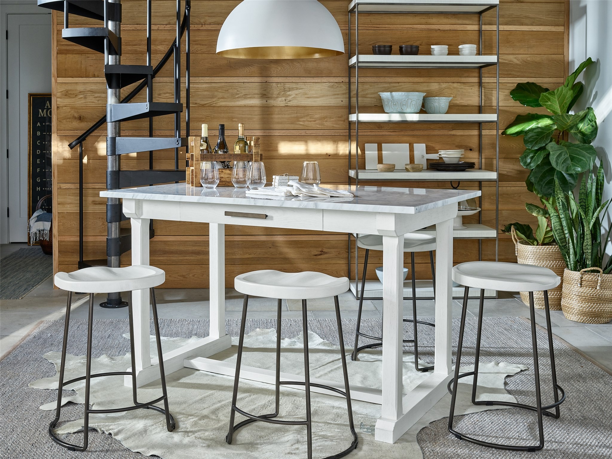Reid Wood/Metal Counter Stool
