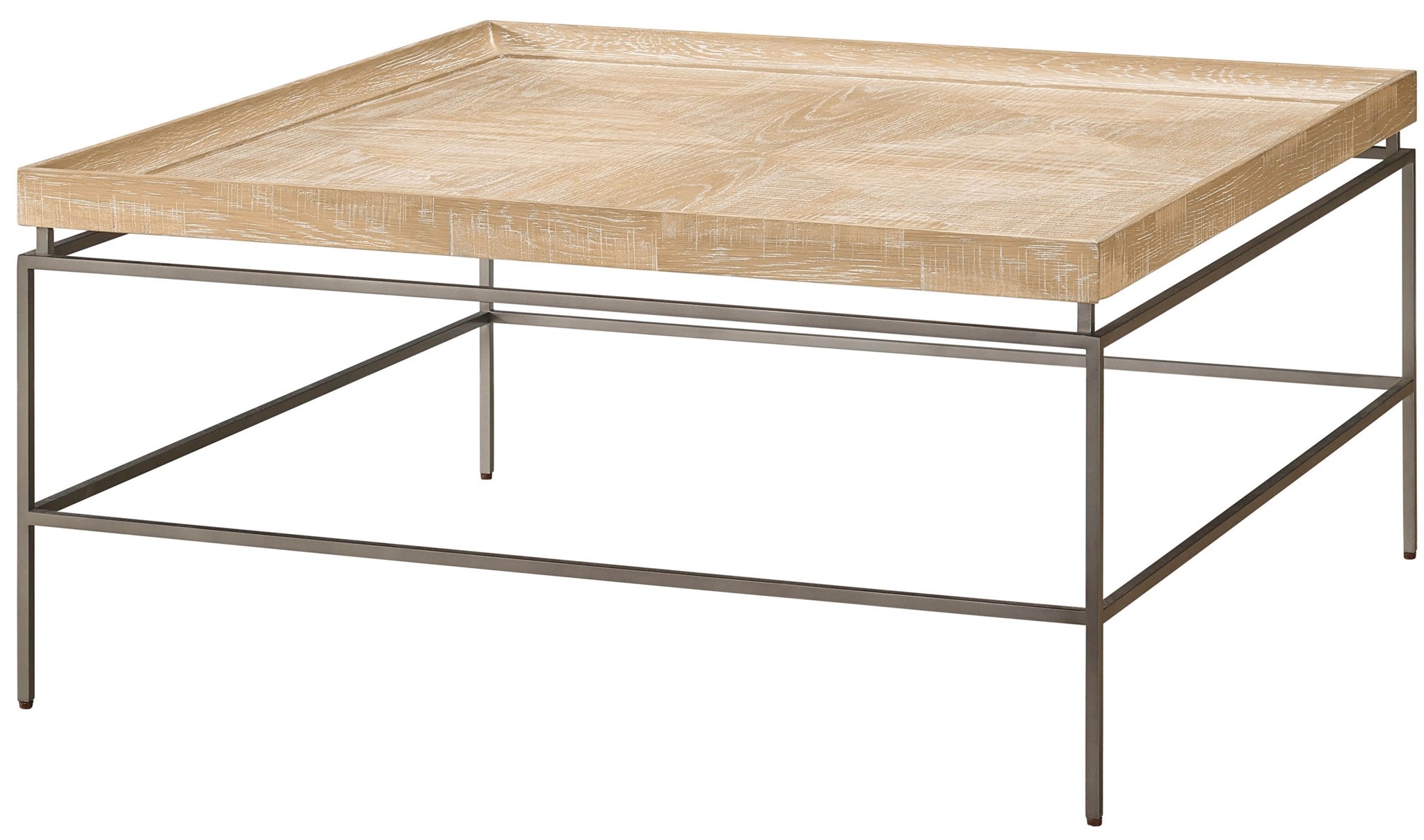 Galen Wood/Metal Sqaure Coffee Table